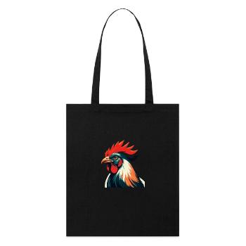 Huhn Cartoon Figur Buntes Haustier Tier - Stanley/Stella Bio-Stoffbeutel - Schwarz - Vorne