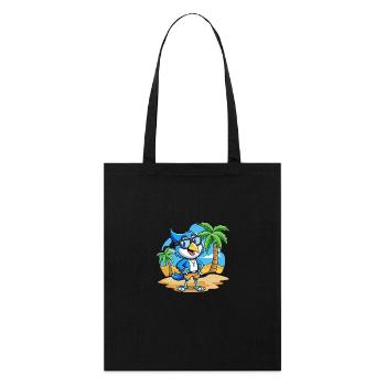 Blue Jay Lustige Cartoon Sommer Strand Sonnenbrille - Stanley/Stella Bio-Stoffbeutel - Schwarz - Vorne