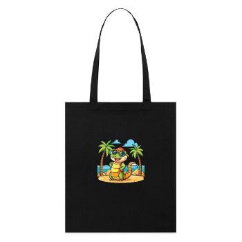 Anaconda Lustige Cartoon Sommer Strand Sonnenbrille - Stanley/Stella Bio-Stoffbeutel - Schwarz - Vorne