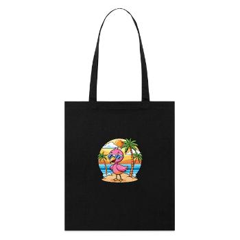 Flamingo Funny Cartoon Lunettes de soleil de plage d’été - Tote bag bio Stanley/Stella - noir - Devant