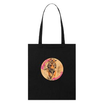 Majestic Animals: Stalking Tiger - Stanley/Stella Organic Tote Bag - black - Front