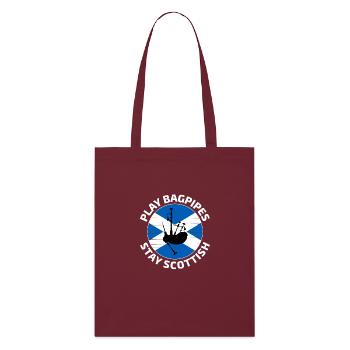 Instrument de joueur de cornemuse Drapeau écossais de l’Écosse - Tote bag bio Stanley/Stella - bordeaux - Devant