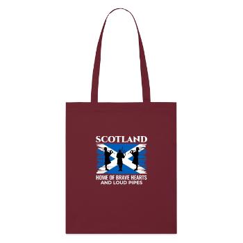 Instrument de joueur de cornemuse Drapeau écossais de l’Écosse - Tote bag bio Stanley/Stella - bordeaux - Devant