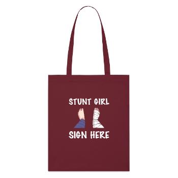 Broken leg - Stanley/Stella Organic Tote Bag - burgundy - Front