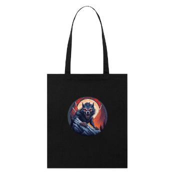 Gruseliges Halloween-partykostüm Werwolf-klettern - Stanley/Stella Bio-Stoffbeutel - Schwarz - Vorne