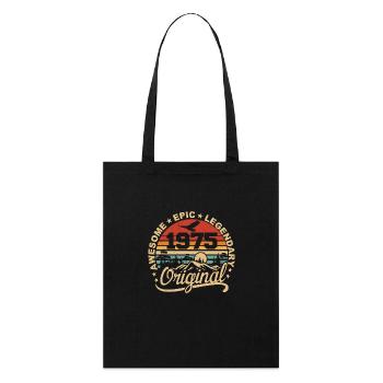 Original 1975 Geburtstagsgeschenk 1975 Retro 1975 - Stanley/Stella Bio-Stoffbeutel - Schwarz - Vorne