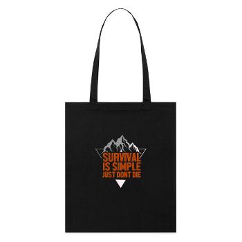 Outdoor Survival Prepper - Stanley/Stella Bio-Stoffbeutel - Schwarz - Vorne