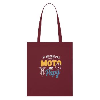 Moto de Papy - Petit imitateur - Tote bag bio Stanley/Stella - bordeaux - Devant