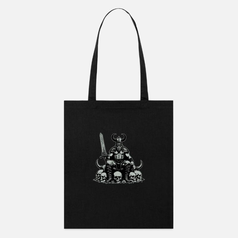 Vikings avec des épées et de nombreux crânes - Tote bag bio Stanley/Stella - noir