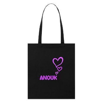 Geschenk für Anouk - Stanley/Stella Bio-Stoffbeutel - Schwarz - Vorne