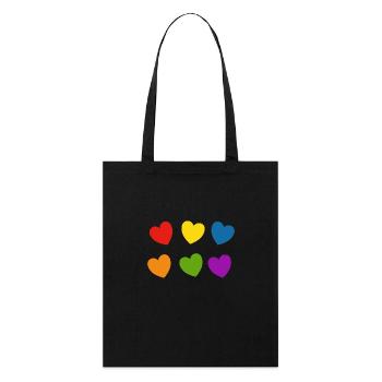 Rainbow hearts Pride - Stanley/Stella Organic Tote Bag - black - Front