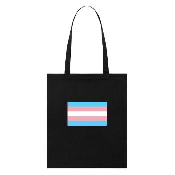 Trans-Flagge - Stanley/Stella Bio-Stoffbeutel - Schwarz - Vorne