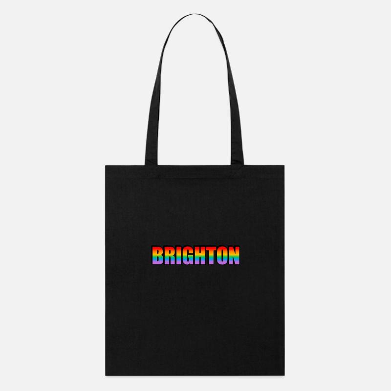 Brighton Rainbow LGBTQ Pride Monat - Stanley/Stella Bio-Stoffbeutel - Schwarz