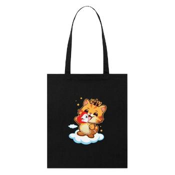 Chat - Heureux au paradis - Cats Heaven - Tote bag bio Stanley/Stella - noir - Devant