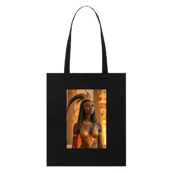 Ma’at, feather-crowned goddess, holding scales of - Stanley/Stella Organic Tote Bag - black - Front
