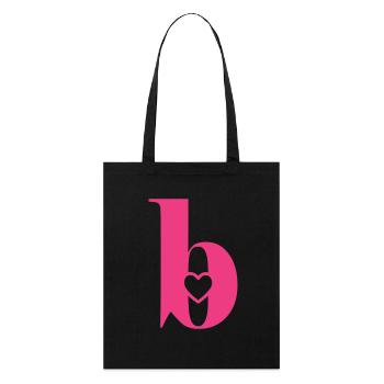 Buchstabe b Anfangsbuchstabe mit Herz - Stanley/Stella Bio-Stoffbeutel - Schwarz - Vorne