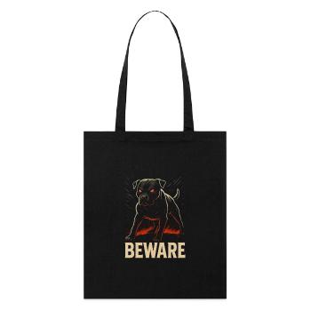 Achtung vor dem Hund - Gefährlicher wilder Hund - Stanley/Stella Bio-Stoffbeutel - Schwarz - Vorne