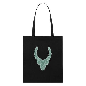 Tête de cerf / Bois / Trophée de chasse / Cerf / Gibier - Tote bag bio Stanley/Stella - noir - Devant