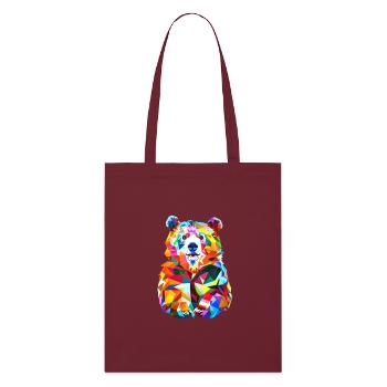 Polygon Bear - Stanley/Stella Organic Tote Bag - burgundy - Front