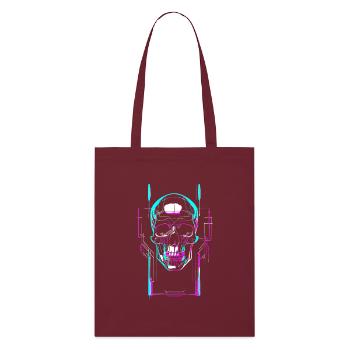 Futuristic skull - Stanley/Stella Organic Tote Bag - burgundy - Front