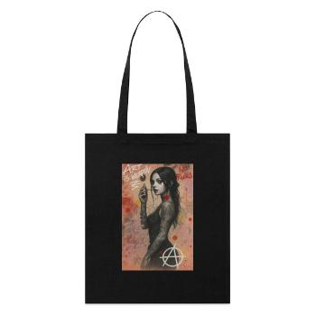 Art is weapon omikly femme guerrière révolution - Tote bag bio Stanley/Stella - noir - Devant