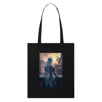 Reine Dragon au coucher du soleil - Tote bag bio Stanley/Stella - noir - Devant