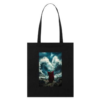 Divine Force Splits the Sea - Stanley/Stella Organic Tote Bag - black - Front