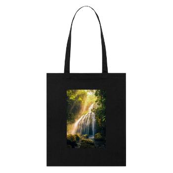 Sunlit Cascade in Rainforest - Stanley/Stella Organic Tote Bag - black - Front