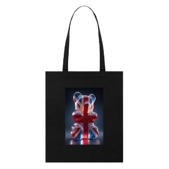 Union Jack Gummibärchen - Stanley/Stella Bio-Stoffbeutel - Schwarz - Vorne