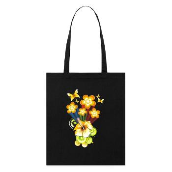 Flower Power - Stanley/Stella Organic Tote Bag - black - Front
