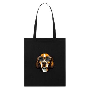Beagle Hund Kopf Porträt Cool - Stanley/Stella Bio-Stoffbeutel - Schwarz - Vorne