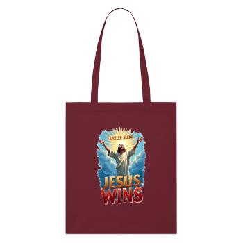 Spoiler Alert: Jesus gewinnt - Stanley/Stella Bio-Stoffbeutel - Burgunderrot - Vorne