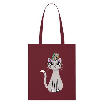 Shaman Cat Kitten Shaman Cat Kids - Stanley/Stella Organic Tote Bag - burgundy - Front