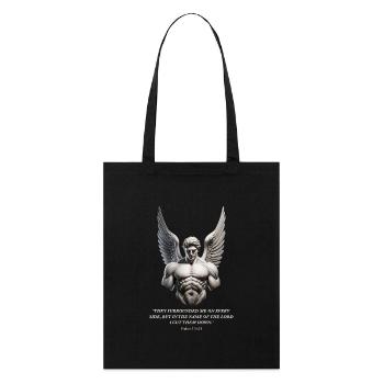 Ange Psaume 118:11 Verset de la Bible Gym Motivation - Tote bag bio Stanley/Stella - noir - Devant