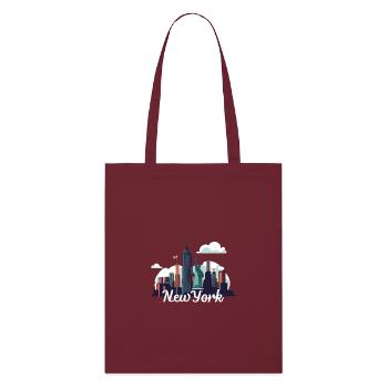 New York Skyline Splash - Stanley/Stella Organic Tote Bag - burgundy - Front