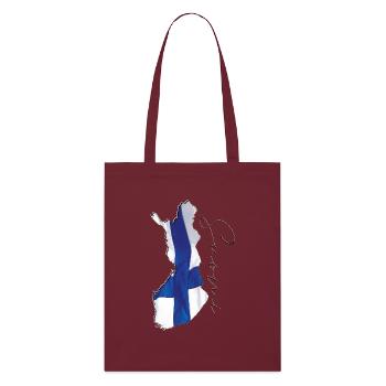 Finland flag in Finland map FI - Stanley/Stella Organic Tote Bag - burgundy - Front