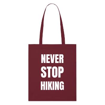 Never stop hiking - Stanley/Stella Bio-Stoffbeutel - Burgunderrot - Vorne