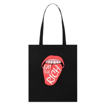 Eat the rich - Stanley/Stella Bio-Stoffbeutel - Schwarz - Vorne