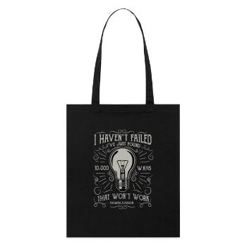 Le prix du génie de Thomas Edison. - Tote bag bio Stanley/Stella - noir - Devant