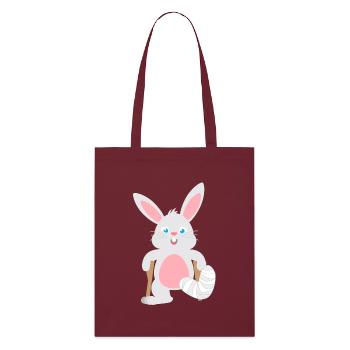 Children's shirt Rabbit with gypsum leg Animal Hare - Stanley/Stella Organic Tote Bag - burgundy - Front