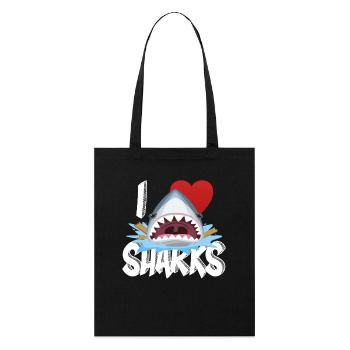 J'aime les requins semaine mignonne de nouveauté de l'idée de cadeau de requin pour Shark Lovers attaque Graphic Shark - Tote bag bio Stanley/Stella - noir - Devant