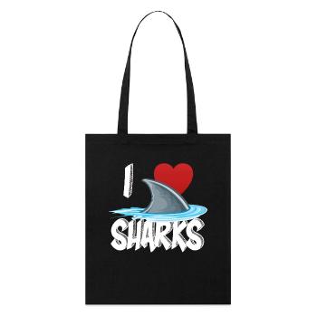 J'aime les requins semaine mignonne de nouveauté de l'idée de cadeau de requin pour Shark Lovers Graphic Shark Fin - Tote bag bio Stanley/Stella - noir - Devant
