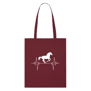 Silhouette du cheval battant de cœur - Tote bag bio Stanley/Stella - bordeaux - Devant