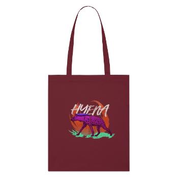 Hyäne Wildtier Afrika Safari Aasfresser Geschenk - Stanley/Stella Bio-Stoffbeutel - Burgunderrot - Vorne