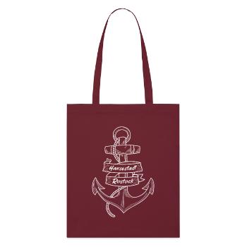 Hanseatic City of Rostock Anchor - Stanley/Stella Organic Tote Bag - burgundy - Front