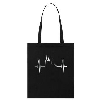 Cologne Herzschlag Skyline Kölner Dom Silber Metallic - Tote bag bio Stanley/Stella - noir - Devant