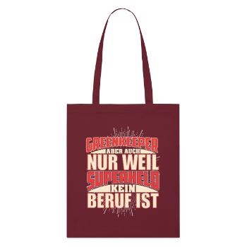 Greenkeeper Superheld - Stanley/Stella Bio-Stoffbeutel - Burgunderrot - Vorne