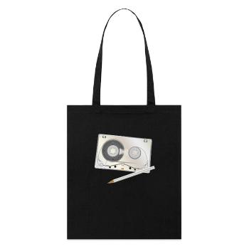 Cassette Tape Pencil Mixtape - Stanley/Stella Organic Tote Bag - black - Front