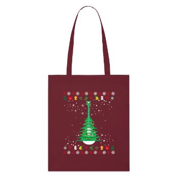 Guitar Christmas Tree - Stanley/Stella Organic Tote Bag - burgundy - Front