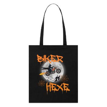 Biker sorcières voler moto vélo chopper - Tote bag bio Stanley/Stella - noir - Devant